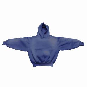 550 GSM Boxy Cropped Knit Hoodie Sunfaded tela de algodón cintura ancha de gran tamaño cómodo transpirable Loose Fit Pullover hombres - Product Image 3