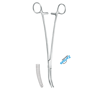 คีมสำหรับผ่าตัดหลอดเลือดแดง Wertheim สแตนเลส1x2Teeth 24ซม. เครื่องมือผ่าตัด - Product Image 3