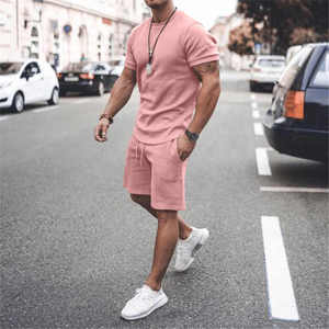 2025 survêtement d'été avec logo personnalisé vêtements pour hommes ensembles chemise et short à manches courtes adultes vêtements d'été personnalisables pour hommes - Product Image 2