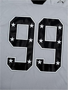 Maillot de football de mode rétro 100% coton T-shirt pour hommes coupe ample imprimé maillot de football en maille - Product Image 4