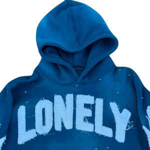 Nouvelle qualité hommes détresse broderie soleil fondu lavage à l'acide avec strass sérigraphie sweats à capuche disponibles en DTF DTG 100% coton - Product Image 3