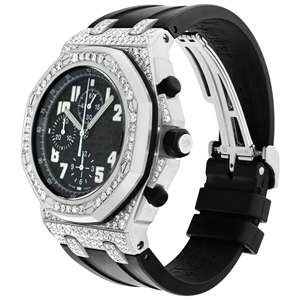 Reloj de Cuarzo con Incrustaciones de Moissanita y Correa de Acero Inoxidable - Product Image 4
