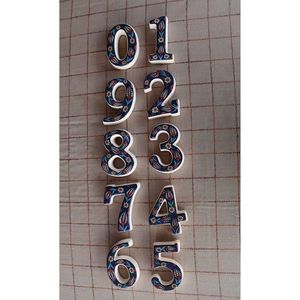 Yılmazel Porte en céramique faite à la main numéro 2 bleu marine 3 options de couleur pour plaques personnalisables - Product Image 4