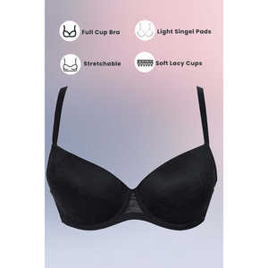 Soutien-gorge rembourré noir à armature lacée - Product Image 5