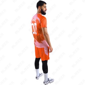 Uniformes de traje de fútbol para adultos personalizados 100% poliéster Francia uniforme de fútbol + kit de fútbol corto camiseta de fútbol completa - Product Image 4