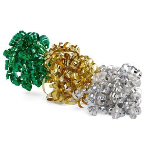 5 Solid Colored Bows Floral Holographic Decoration <b>Ribbons</b> Christmas Christmas Gift <b>Ribbon</b> Bow Metallic Paper Polyester Silk - Product Image 3