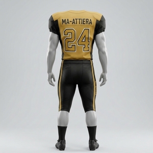 Custom Gold Black American Football Jersey <b>Padded</b> <b>Pants</b> Team Uniform Number 24 OEM ODM Wholesale Sportswear - Product Image 3