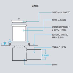Scaffalatura lineare scarico a pavimento in acciaio inox satinato tagliacristallo doccia dimensioni L585xH63>115mm confezionato - Product Image 5