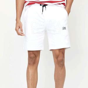 Pantalones cortos de algodón informales personalizados de fábrica para hombre, nuevo estilo de calle, cómodo cierre de cintura elástica de verano con patrón sólido de encaje - Product Image 1