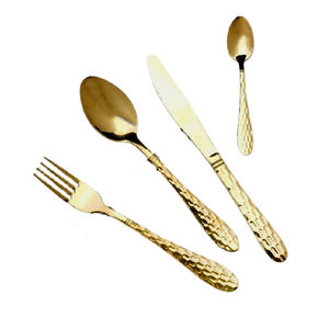 Cubiertos de acero inoxidable de alta calidad, cubiertos de lujo hechos en India, acabado dorado, cubiertos de boda para banquetes, mango sólido - Product Image 1