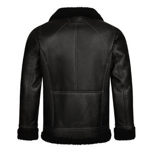 Chaqueta de Invierno Impermeable para Hombre, Elegante, Cálida y Gruesa, 100% Piel de Oveja Genuina, Forro de Borrego, Perfecta para el Frío de Otoño - Product Image 4