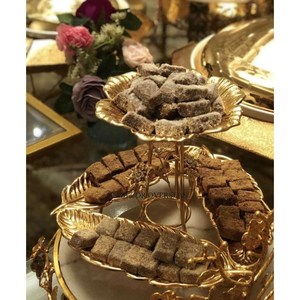 ชามใส่ช็อคโกแลตทรงกลมเคลือบผงสีขาวพร้อมใบชุบทองดีไซน์เนอร์ในราคาที่น่าประทับใจจากอินเดีย - Product Image 5