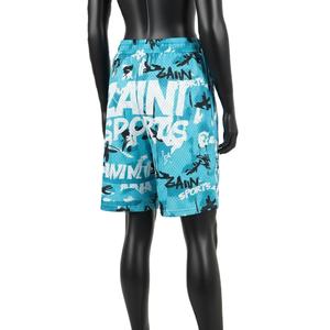Shorts en mesh pour femmes, 150 GSM, polyester premium, turquoise, noir, blanc, graffiti, sublimation, logo personnalisé - Product Image 5