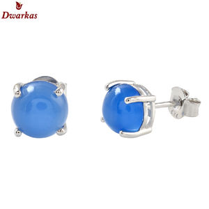 Pendientes de tuerca de piedra de Calcedonia de Plata de Ley 925 hechos a mano, joyería de boda y compromiso para mujeres y niñas, venta al por mayor - Product Image 3