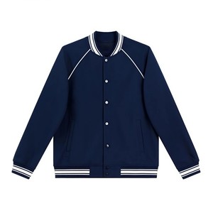 Embroidery Unisex Varsity Windbreaker Jacket with Stand Collar and Front Logo <b>Heated</b> Breathable Winter <b>Coat</b> - Product Image 6