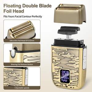 Tondeuse à barbe sans fil rechargeable pour homme, rasoir à grille, tondeuse à barbe à lame en T à écartement zéro, tondeuse à poils de nez et à bords, étanche IPX7 - Product Image 5