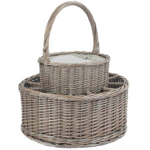 ตะกร้าเครื่องดื่มหวายแช่เย็นพร้อมแว่นตาสำหรับเสิร์ฟและให้ความบันเทิง - Product Image 5