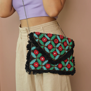 Bolso de mano de noche Rosa Bolso de mano con cuentas para mujer para el día del juego y fechas casuales a precios al por mayor por glowin fashion - Product Image 2