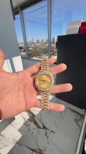 PJ Luxury Business Moissanite Diamond Watch Mouvement mécanique Saphir Affichage analogique Acier inoxydable Blanc Or Jaune - Product Image 5