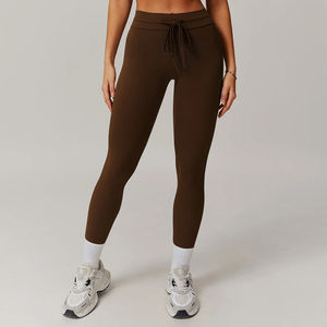 Pantalones de Yoga de cintura alta Leggings deportivos con cordón de secado rápido con función de levantamiento de cadera para gimnasio Correr y Deportes - Product Image 4