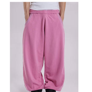 Pantalones de chándal 100% de algodón transpirables de cintura alta lisos con logotipo personalizado para hombre, pantalones deportivos informales para correr, gimnasio, fitness, venta al por mayor - Product Image 5