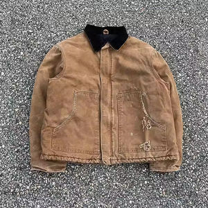 Chaquetas de lona de algodón 100% para hombre Servicio OEM Lona teñida de hilo 2025 - Product Image 5