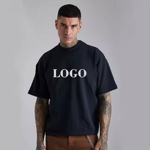 High Quality 240 GSM Heavy <b>Weight</b> T Shirt <b>Blank</b> Cotton Loose Boxy Fit Tshirts Custom Logo Men T-Shirt - Product Image 1