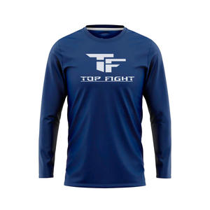 Vente en gros T-shirt unisexe pas cher à séchage rapide 100% polyester col rond à manches longues chemises vierges col rond pour hommes - Product Image 1