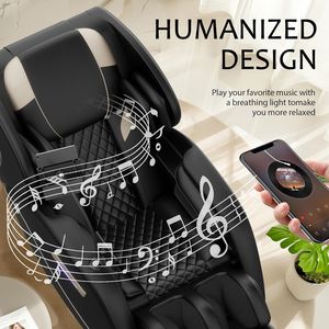 Nuevo Sillón de Masaje de Alta Calidad con Reclinación de Gravedad Cero, Comandos de Voz, Altavoces Bluetooth Premium y Rodillos Triples para Pies - Product Image 5