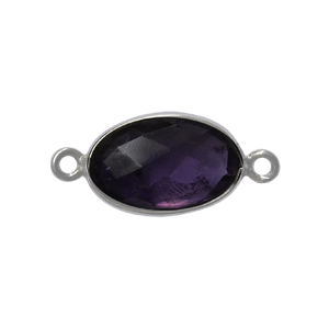 Labradorita ovalada plana de 8 y 10mm con agujero en el bisel superior, conectores de piedras preciosas y dijes de piedras preciosas, conectores de piedras preciosas al por mayor - Product Image 4