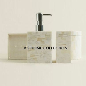 Whole Sale Price Product Metal Stainless Steel <b>Mother</b> of Pearl Inlay Bathroom Accessories Set Modern Design Home <b>Decorations</b> - Product Image 4
