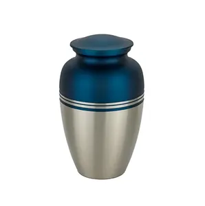 Urnes funéraires bleues de haute qualité pour cendres humaines, en aluminium et laiton de qualité supérieure, style européen/américain, personnalisables, indiennes - Product Image 5