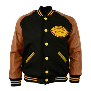 Las chaquetas de abrigo de béisbol personalizadas más vendidas, chaquetas de bombardero con mangas de cuero de lana Lisa Letterman para hombre con bordado de logotipo personalizado - Product Image 5