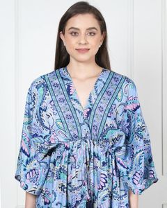 Vestido Maxi de Seda Vintage Indio Más Vendido para Mujer, Estampado Floral, Transpirable, Suave, Informal, Estilo Bohemio, para Playa, Lavable - Product Image 5