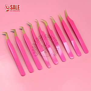 Pinzas de Acero Inoxidable Rosa Ligeras para Extensión de Pestañas con Punta de Fibra, para Volumen y Aislamiento, Herramienta Profesional para Pestañas al por Mayor - Product Image 4