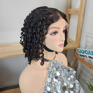 Cheveux humains vierges vietnamiens à 100% pour perruque en dentelle HD avec fermeture 5x5, boucles pixie, super double trame, couleur naturelle - Product Image 2