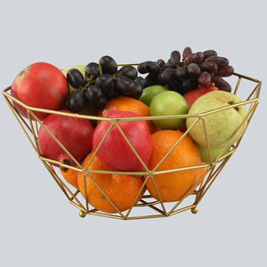 Cesta de fruta de hierro de nuevo diseño, acabado en oro, tamaño personalizado, mesa decorativa, utensilios de cocina para el hogar, cesta de almacenamiento de fruta de hierro - Product Image 2