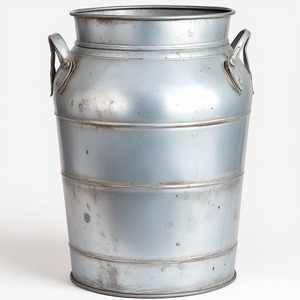 Bidon de lait galvanisé vintage avec finition ton laiton Artisan fait à la main offrant un accent décoratif pour les intérieurs et élégant - Product Image 1