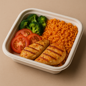 Eco-Friendly Biodegradable Recyclable Reusable Luxury Sugarcane Bagasse Clamshell <b>Lunch</b> <b>Box</b> with Lid Stocked Food Hotel Home - Product Image 2