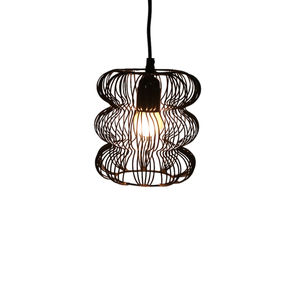 Élégant noir métal fer Cage pendentif lumière Ceiligh pendentif éclairage pour cuisine salle à manger lustres moyens bureau à domicile - Product Image 4