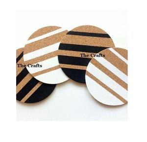 Ensemble de trois tasses en bois et sous-verres en verre avec nacre travail maison et hôtel utilisation sous-verre en bois - Product Image 2