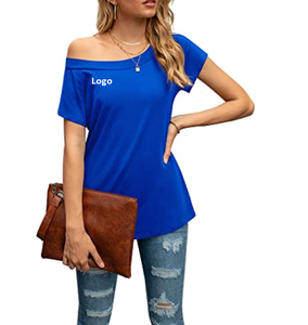 Cómodas blusas de manga larga con cuello barco y hombros descubiertos para mujer - Product Image 4