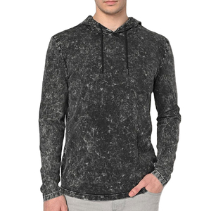Sweat à Capuche en Jersey de Coton Vintage Surdimensionné 380 Gsm pour Hommes, Motif Solide à Capuche, Lavé à l'Acide, Saison d'Hiver - Product Image 1