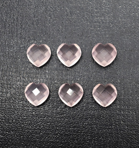 Cuarzo Rosa natural en forma de corazón Briolette corte 10mm cristal facetado DIY collar verde joyería Checker aplicaciones sueltas - Product Image 1