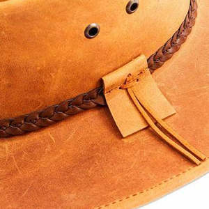 Sombreros de moda de vaquero occidental personalizados Nuevo estilo de imagen para uso diario Logotipo personalizado de cuero genuino para exteriores para hombres - Product Image 5