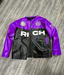 Veste de motard en similicuir vintage pour hommes, vêtements d'extérieur réversibles et légers, décontractés, noir, saison d'hiver avec fermeture à glissière en fourrure de mouton - Product Image 1