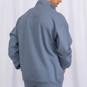 Haute qualité 350GSM hommes à capuche personnalisé brodé solide motif épais lourd crochet noir blanc coton doublé à capuche - Product Image 2