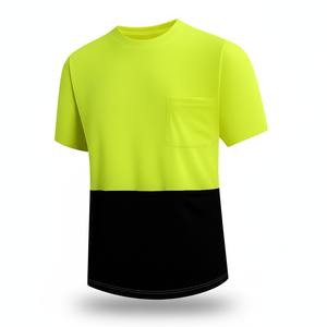 T-shirt de travail à séchage rapide pour homme en maille à manches courtes haute visibilité avec bandes réfléchissantes Caractéristiques anti-poussière en polyester - Product Image 3