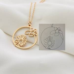 สร้อยคอโซ่แบบวาดลวดลายสวยงามสร้อยคอศิลปะทำเองได้ภาพศิลปะทำโลโก้เครื่องประดับของขวัญที่ระลึกสำหรับสร้อยคอแม่ - Product Image 3