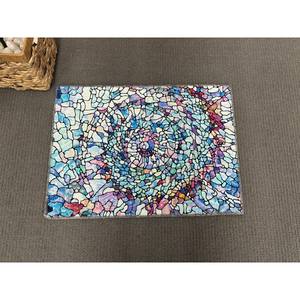 Tapis effet vitrail, Tapis imprimé moderne, Tapis de salon, Tapis en velours de luxe - Product Image 1